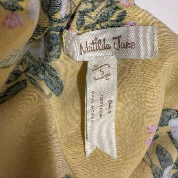 Matilda Jane Yellow Floral Rayon Dress Size Small - Picture 6 of 7